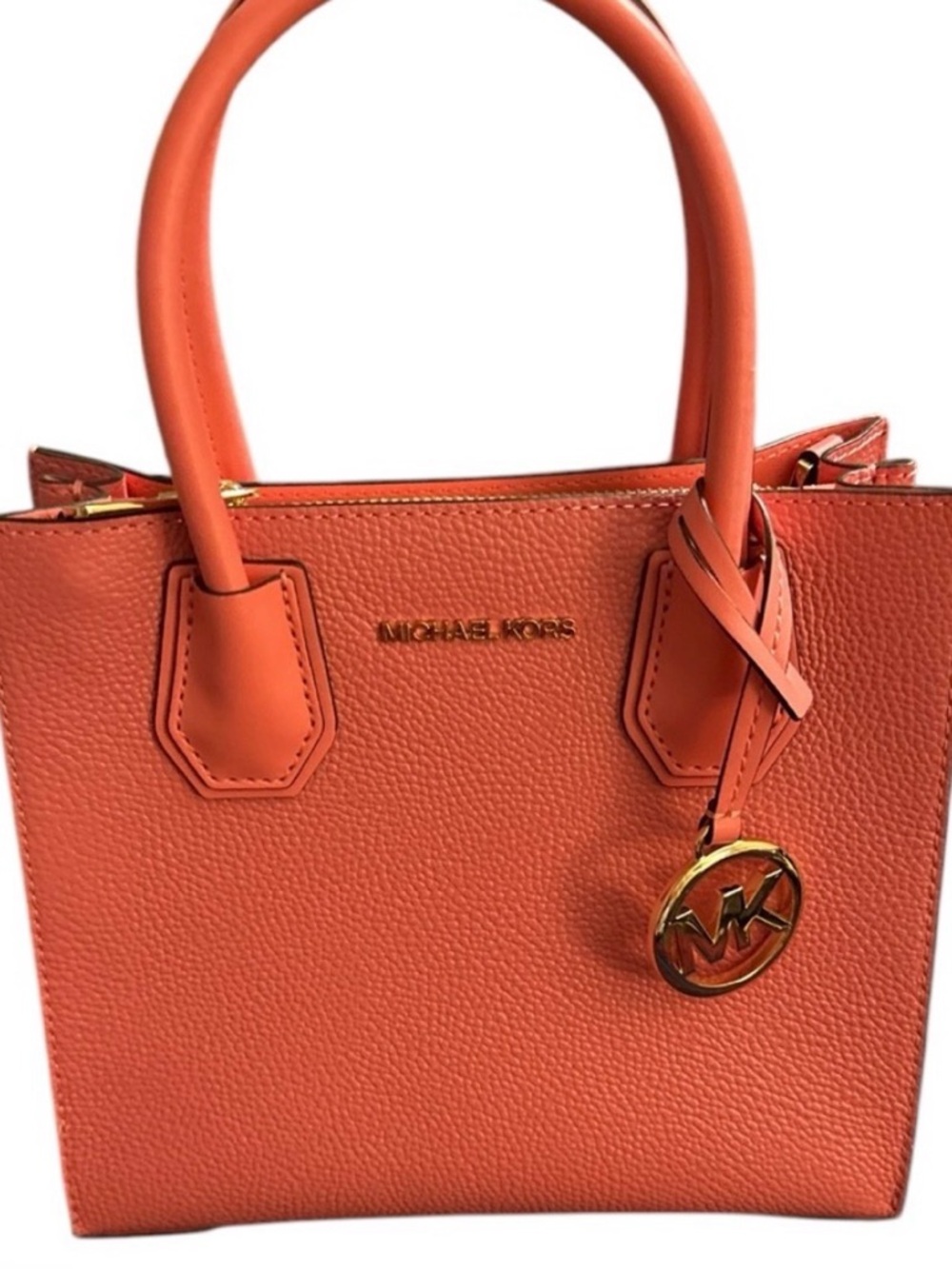 Michael Kors Orange Leather Tote with Gold Hardware NWT